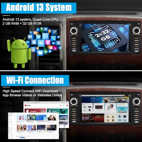 AWESAFE Android Car Radio for Jeep Wrangler JK 2007-2018, Dodge Ram 1500 2500 3500, Jeep Compass Patriot 2009-2016, Touch Screen Jeep Jk Radio with Carplay Android Auto AM FM - Image 4