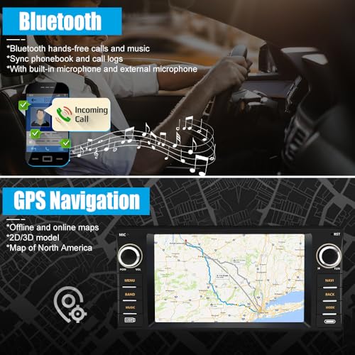 AWESAFE Android Car Radio for Jeep Wrangler JK 2007-2018, Dodge Ram 1500 2500 3500, Jeep Compass Patriot 2009-2016, Touch Screen Jeep Jk Radio with Carplay Android Auto AM FM - Image 3