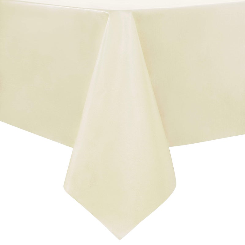 sancua 100 Waterproof Rectangle PVC Tablecloth  60 x 84 Inch  Oil Proof Spill Proof Vinyl Table Cloth Wipe Clean Table Cover for Dining Tables Buffet Parties and Camping Beige