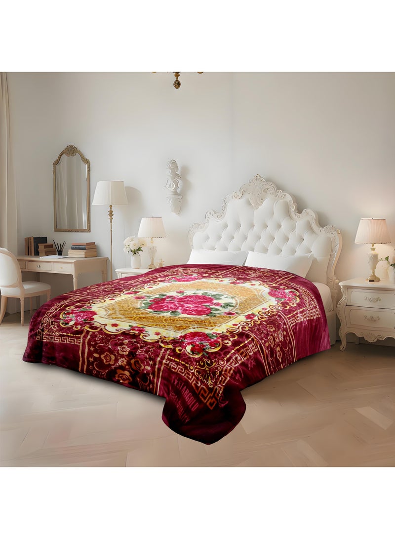 ستارجولد بطانية راشيل بريميوم 200×240 سم، تصميم 9، مكونة من طبقتين، فائقة النعومة والدفء، ثقيلة الوزن، منقوشة فاخرة، مناسبة للشتاء وجميع الفصول