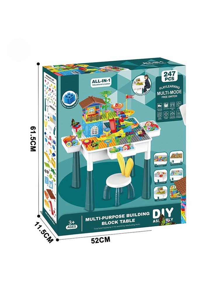Building Blocks for Kids Table and Chair Multi Activity Table with 1 Chair and 247 Pieces Large Blocks Creative Bricks Toys Compatible for Boys and Girls  - Image 5