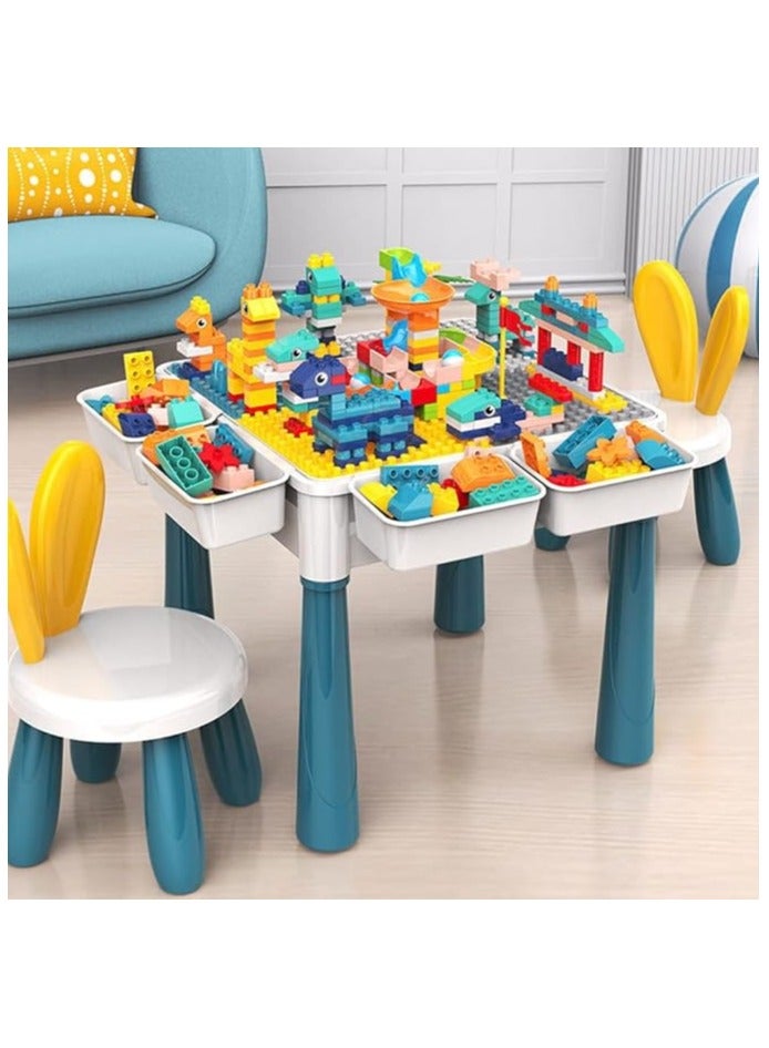 Building Blocks for Kids Table and Chair Multi Activity Table with 1 Chair and 247 Pieces Large Blocks Creative Bricks Toys Compatible for Boys and Girls  - Image 2