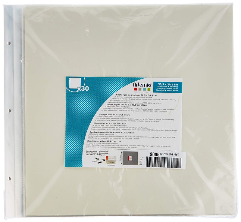 Artemio 11010039 Photo Album Pockets 305 x 305 cm 30 Sheets Transparent