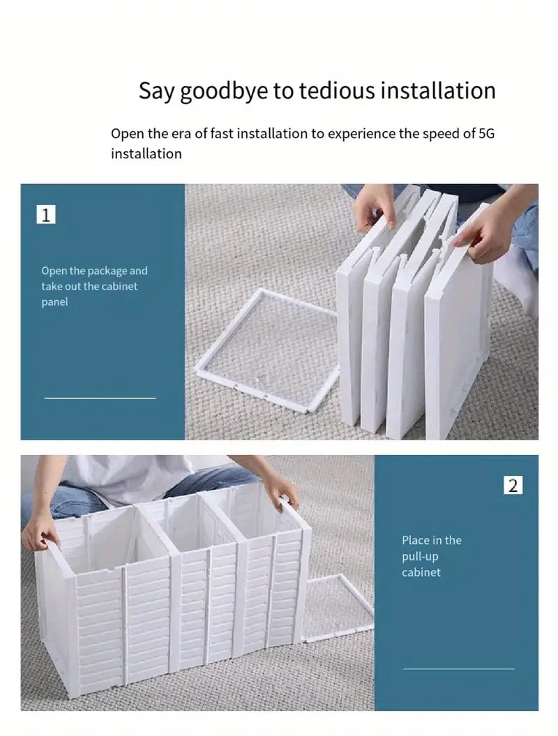 SQUICKLE Foldable Shoe Organizer Stackable Shoe Box Shoes Storage Box With Clear Door MultiLayer Shoes Rack For Closet Heels Boots Slippers With Lids 4 Layer - Image 4