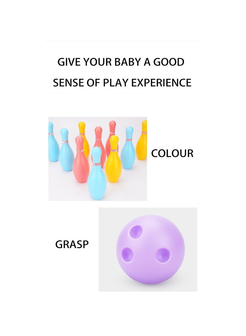 HEXABEX مجموعة بولينج للأطفال مكونة من 10 دبابيس بولينج و2 كرة، مجموعة ألعاب بولينج صلبة للأطفال من مادة البولي يوريثان، لوازم البولينج، لعبة بولينج رياضية تفاعلية بين الوالدين والطفل، رياضات داخلية 14.5 سم - Image 3