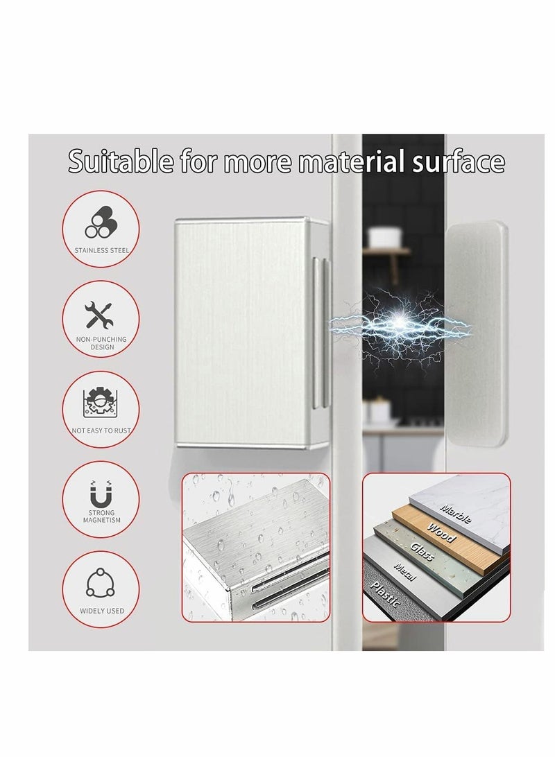 Excefore Magnetic Door Catch, Strong Drawer Magnetic Latches Kitchen Cabinet Magnets, Cabinet Door Magnet Latch Stainless Steel Kitchen Magnetic Latch for Cupboard, Drawer (4 Pack) - Image 2