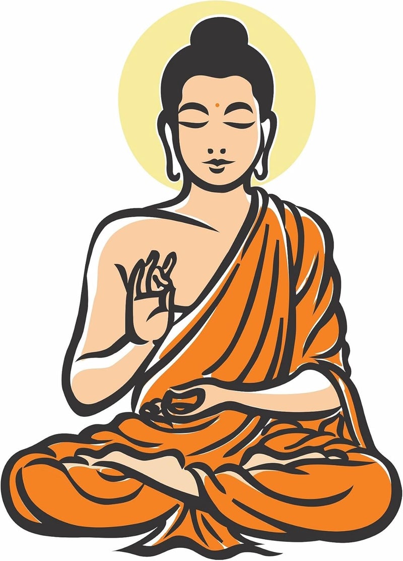 Asmi Collections PVC Wall Sticker - Meditating Buddha - Image 1