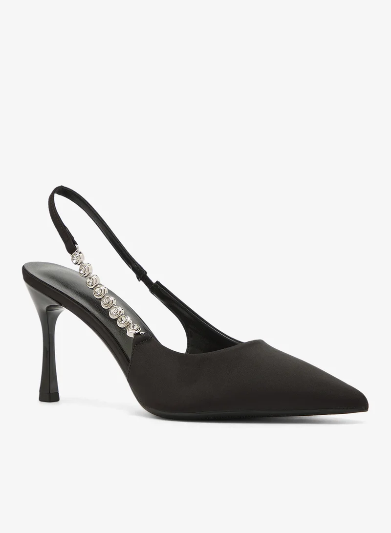 Ella Limited Edition Diamonte Embellished Sling Back High Heel Pumps