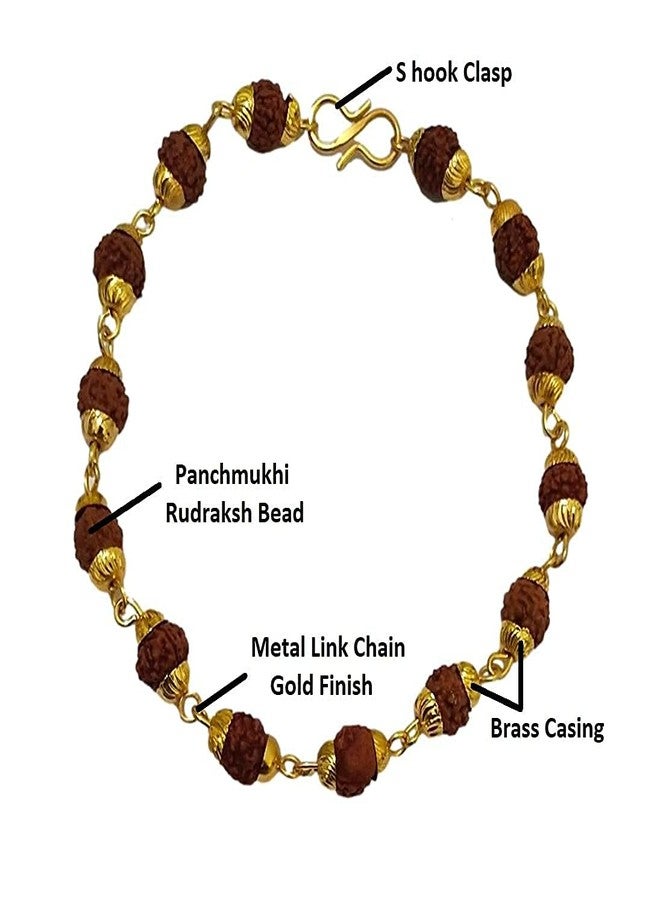 athizay bhaiya bhabhi bhatija rakhi غلاف نحاسي خرز رودراكش Bhaiya rakhi + غلاف خرز موتي أبيض لومبا Bhabhi Raakhi + قرص نحاسي خيط أزرق للأطفال rakhee - Image 2