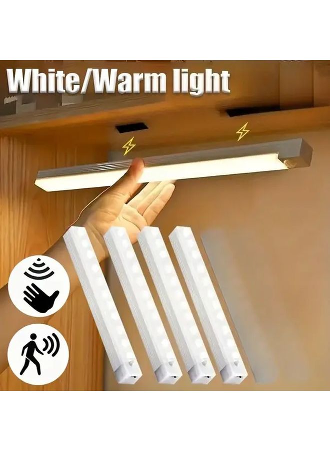 4Pcs White LED Motion Sensor Light Strips 30cm Automatic Wireless Magnetic - Image 4