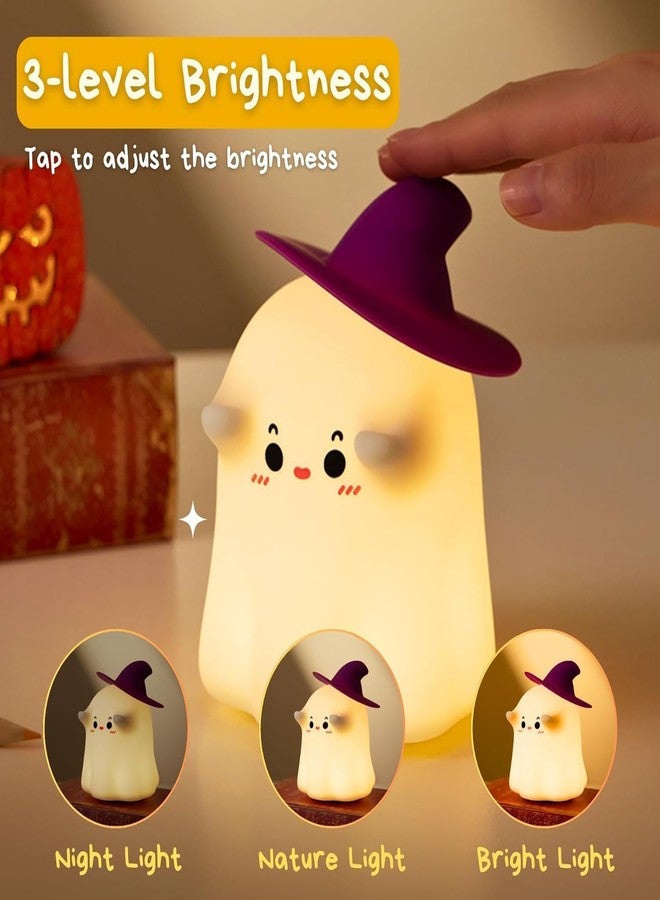 Blackzone Cute Night Light for Kids, Nursery | Silicone Night Light, LED Lamp, Room Decor, Gifts for Toddler Children Teenage Girls Valentine's Day (Ghost) - Image 3