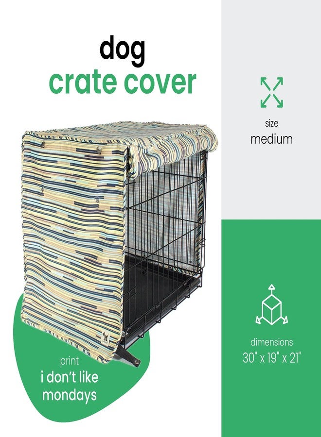 Molly Mutt I Don't Like Mondays Dog Crate Cover, 100% Cotton Canvas Cover with 2 Roll-Up Panels, Ideal for Dog or Cat Crate, Durable, Washable, and Free of Harmful Chemicals, 30" x 19" x 21" - Image 2