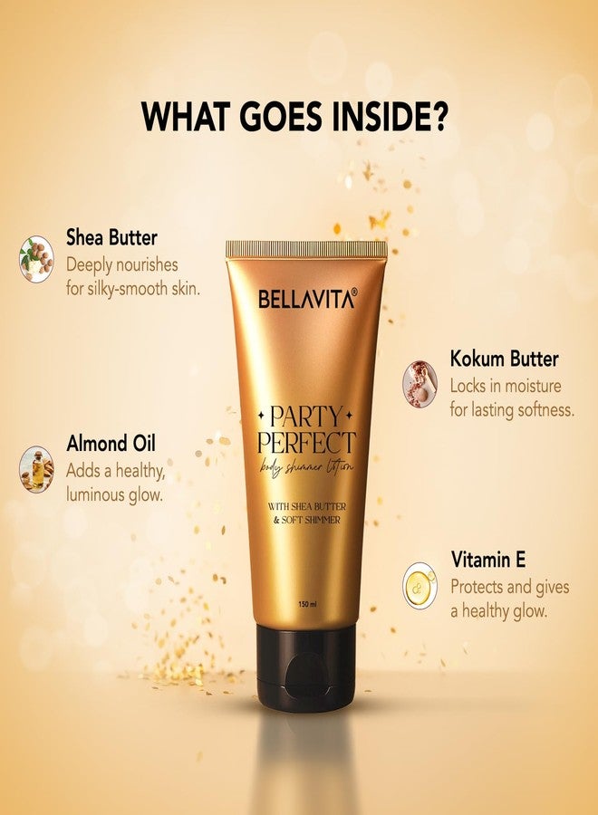BELLAVITA Party Perfect Body Shimmer Lotion | Instant 3D Glow | Party-Ready Sheen | Butter-Rich Deep Hydration | Lightweight & Non-Sticky | 150ml - Image 5
