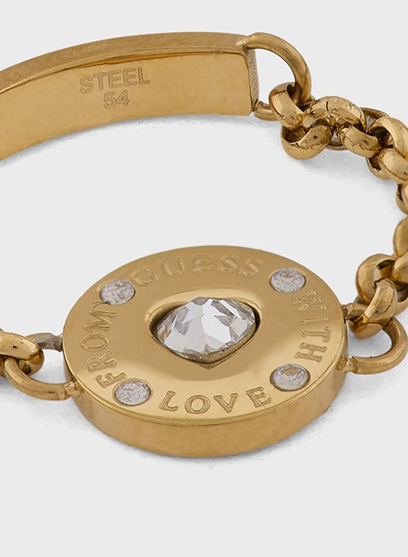 GUESS Crystal Detail  Detail Single Circle Ring - Image 3