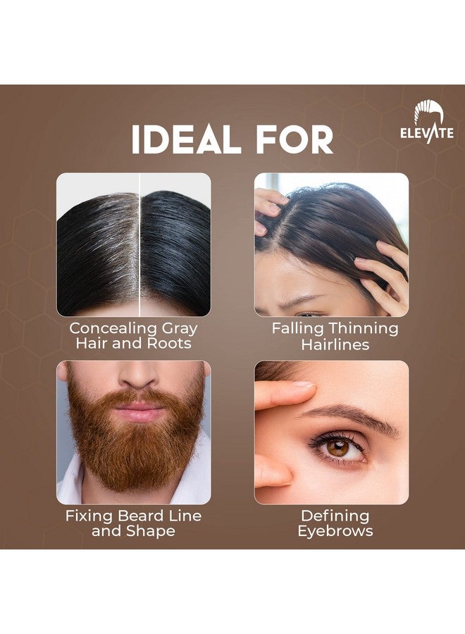 ELEVATE Hair Line Powder Instantly Conceal Hair Loss for Thinning Areas - Shadow Makeup - Root Cover Touch Up with Puff Touch - Instant Gray Coverage for Men and Women (Dark Brown) - Image 3