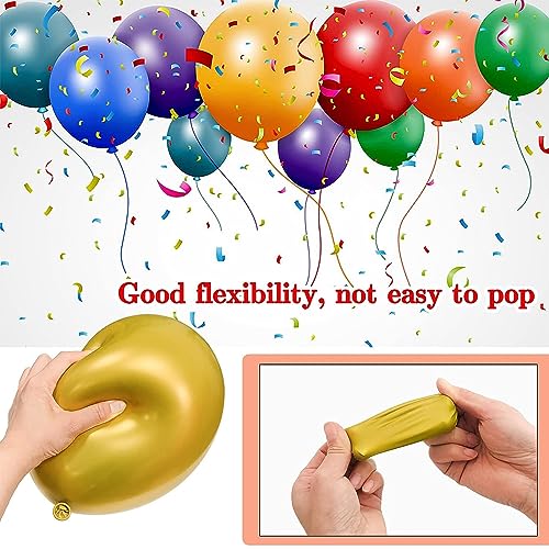 KUULBELA 68Pcs Black White Gold Balloons with 12 Inch Black Gold Confetti Balloons for Graduation Birthday Wedding Party Decorations - Image 3