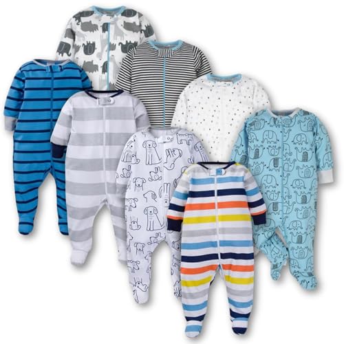 TuddyBuddy 100% Cotton Relaxed-Fit Multi Color Sleepsuit/Onesie/Romper with Zipper Closure (Baby Boys - Pack of 4 - Assorted, 3 Months-6 Months) - Image 2