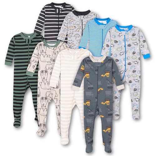 TuddyBuddy 100% Cotton Relaxed-Fit Multi Color Sleepsuit/Onesie/Romper with Zipper Closure (Baby Boys - Pack of 4 - Assorted, 3 Months-6 Months) - Image 1