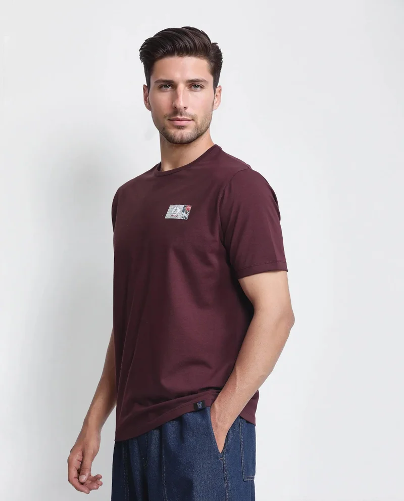 Rare Rabbit Men's Label Regular Fit T-Shirt