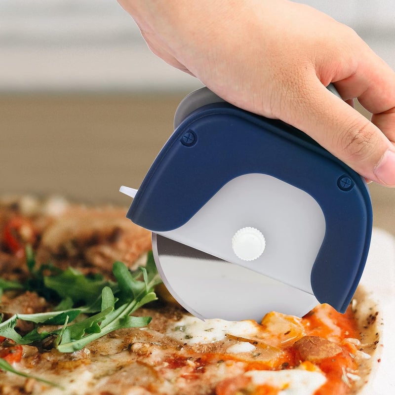 HARI Pizza Cutter Wheel Improved Super Sharp Easy to Use and Clean Slicer Ergonomic Rubberized Grip Heavy dutty Stainless Steel Dishwater Safe Red - Image 4