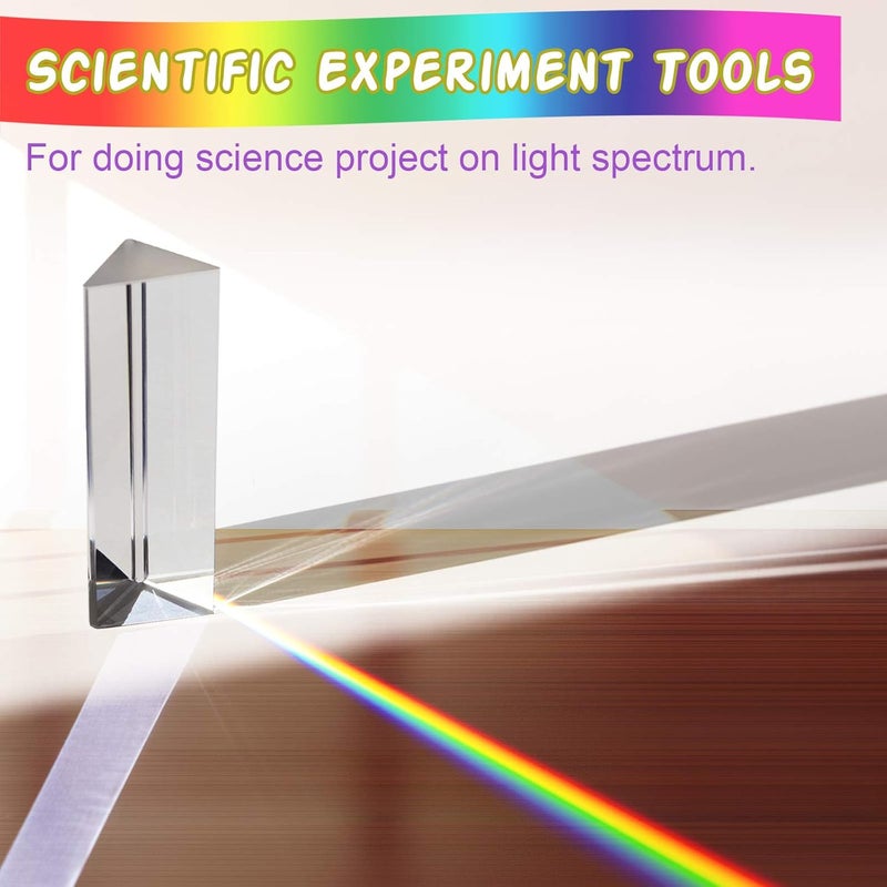 Coitak 6 inch Optical Glass Triangular Prism, Crystal Triangular Prism for Teaching Light Spectrum Physics, Photo Photography Prism Tool - Image 4