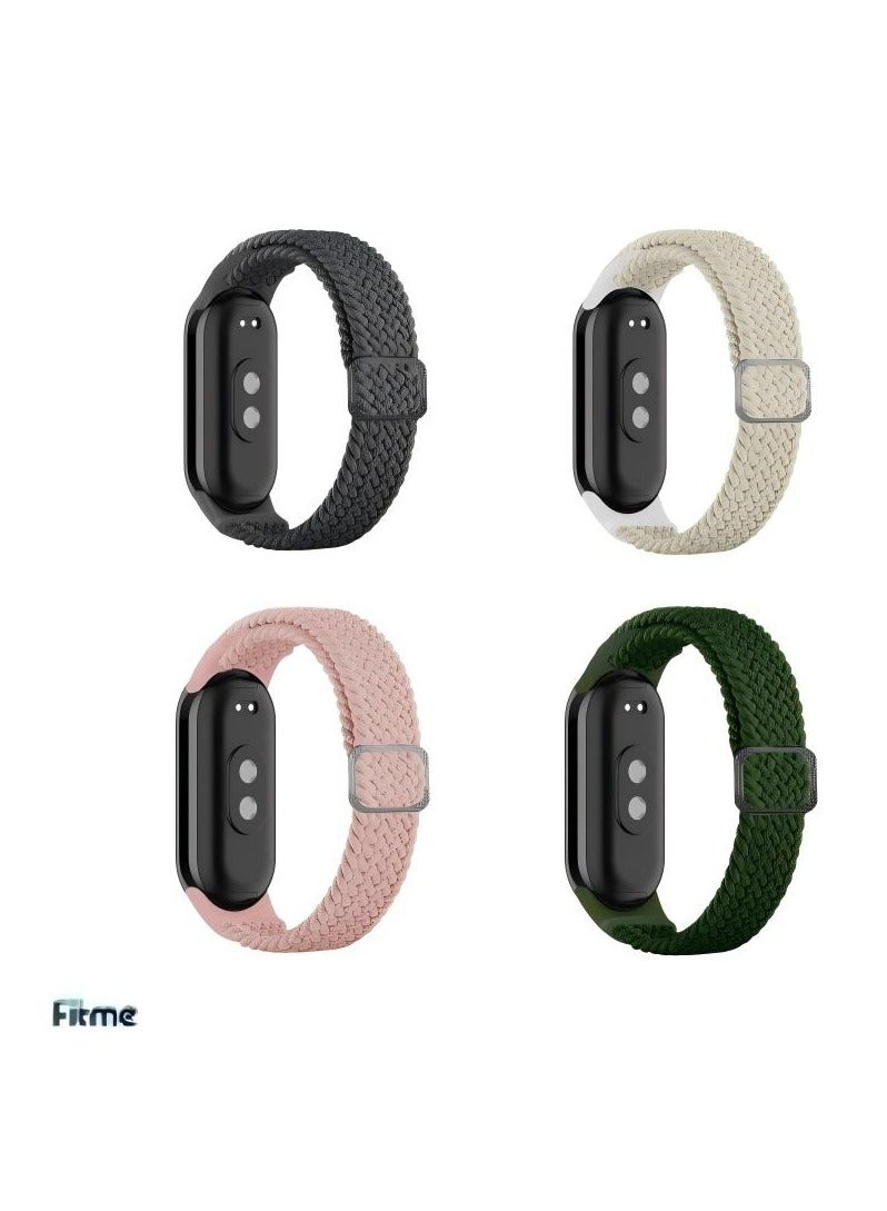 فيت مي 4 قطع مضفر نايلون حزام ل Xiaomi Mi Band 8 / Band 9 - Image 1