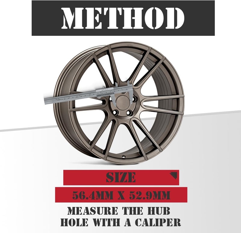 KitsPro 2.2Inch 56MM Wheel Center Caps, Pack of 4 (Matte Black, Outer 56MM, Inner 53MM) - Image 3