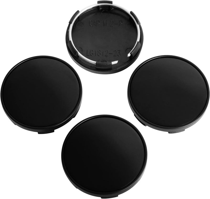 KitsPro 2.2Inch 56MM Wheel Center Caps, Pack of 4 (Matte Black, Outer 56MM, Inner 53MM) - Image 1