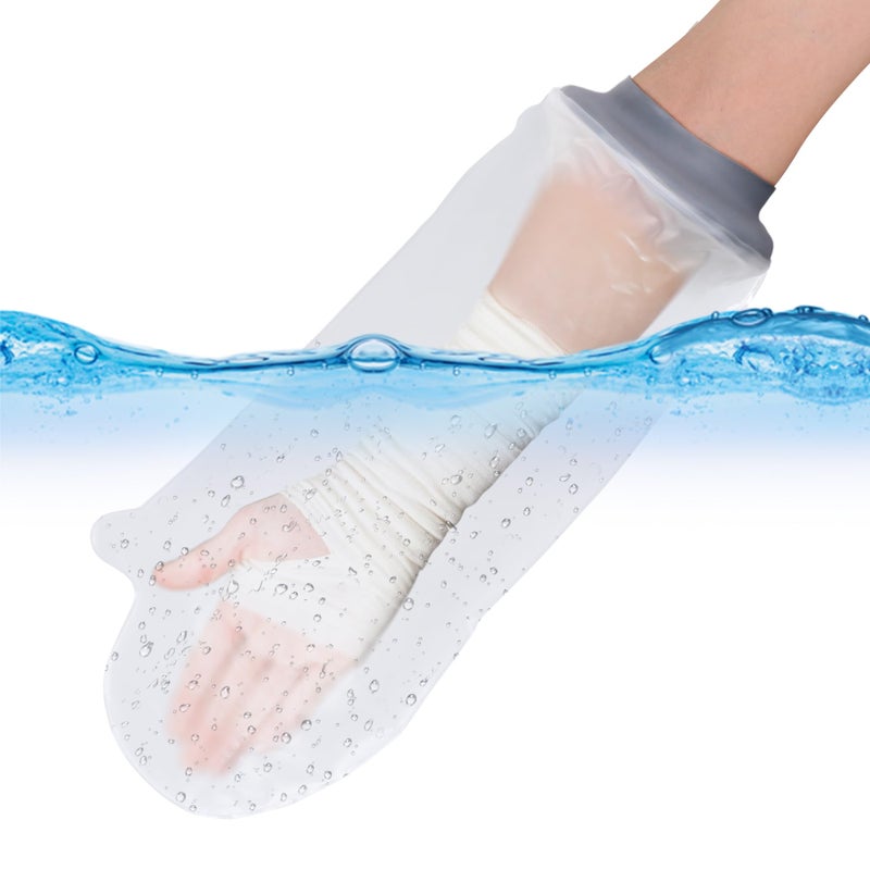 COMFYTHERA Waterproof Arm Cast Cover for Shower Wound Protector Bath Adult Watertight Cast Bag Showering for Surgery Bandage Broken HandWristFinger Elbow Reusable Durable BShort ArmM