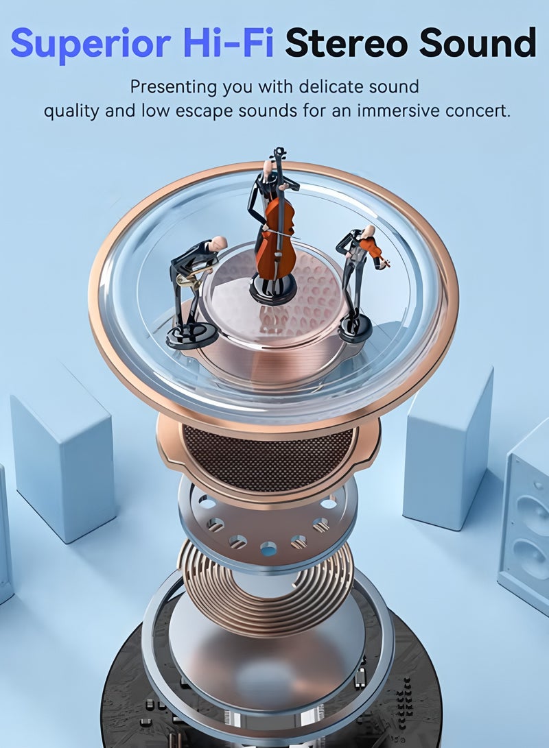 أبلينم سماعات أذن لاسلكية حقيقية، سماعات أذن بلوتوث 5.49 بوصة، 4 ميكروفونات، مكالمات واضحة، سماعات أذن بلوتوث، تحكم باللمس، وقت تشغيل 40، IPX6 مقاومة للماء TWS، سماعات أذن خفيفة الوزن - Image 4