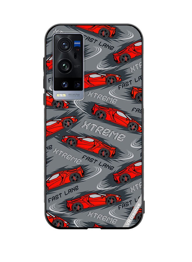 VR CREATIVE Protective Case Cover For Vivo X60 Pro Plus Abstract Seamless Pattern With Sport Cars Design Multicolour - Image 1