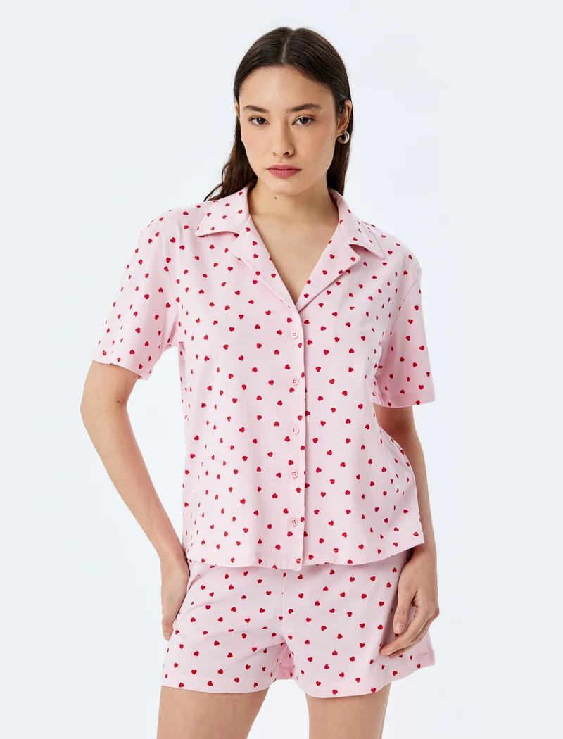 KOTON Heart-Patterned Pajama Set
