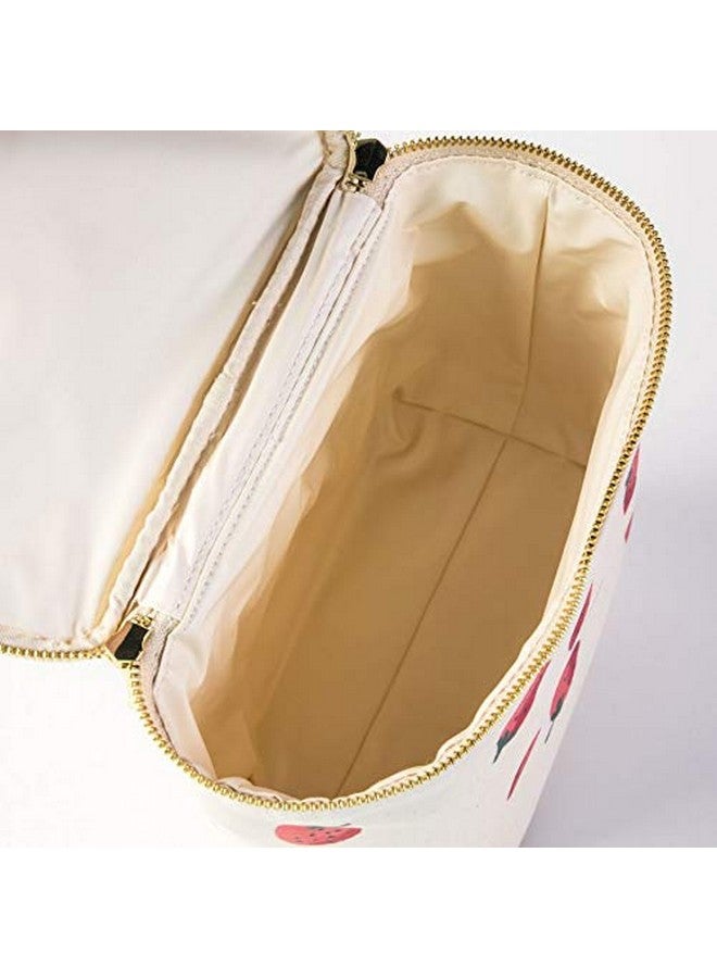 Kate Spade New York kate spade new york Insulated Lunch Tote, Small Lunch Cooler, Cute Lunch Bag for Women, Thermal Bag with Double Zipper Close and Carrying Handle, Strawberries  - Image 4