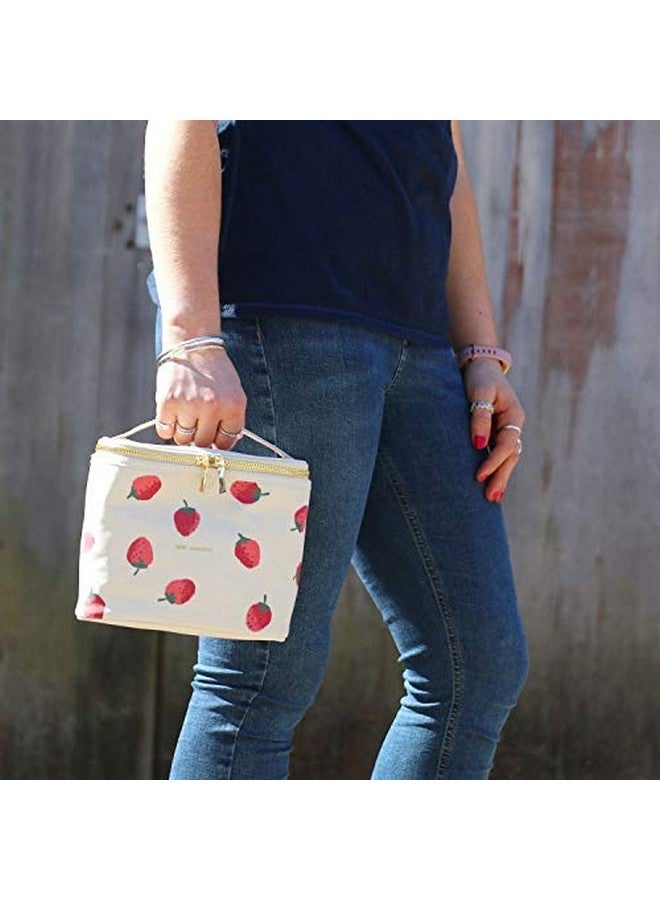 Kate Spade New York kate spade new york Insulated Lunch Tote, Small Lunch Cooler, Cute Lunch Bag for Women, Thermal Bag with Double Zipper Close and Carrying Handle, Strawberries  - Image 2