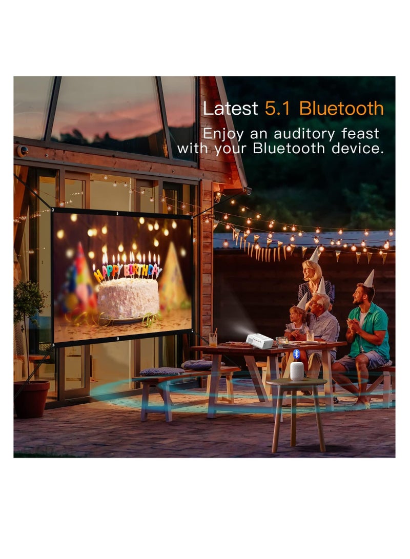 VOPLLS Projector with WiFi and Bluetooth, 2023 Upgraded 5G Native 1080P Projector, 380ANSI Outdoor Projector 4K Support, ±50°/4P/4D Keystone, 50% Zoom, Compatible with TV Box/USB/PC/iOS/Android Phone | ‎M03H | LSQK - Image 3