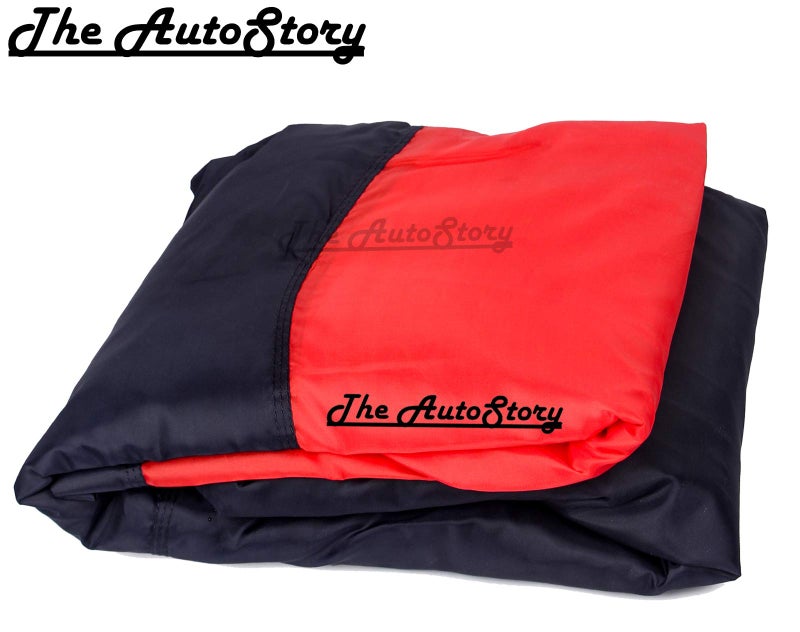 The Autostory 190 Taffeta Water Resistant Car Body Cover Compatible with Hyundai Venue with Mirror & Antenna Pockets (Red/Navy Blue) - Image 3