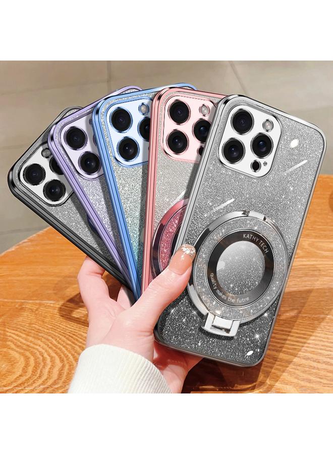 اس-توب جراب لهاتف iPhone 15 Pro Max مطلي بطبقة لامعة متدرجة اللون، جراب دائري من مادة TPU - Image 2