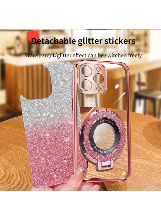 اس-توب جراب لهاتف iPhone 15 Pro Max مطلي بطبقة لامعة متدرجة اللون، جراب دائري من مادة TPU - Image 4