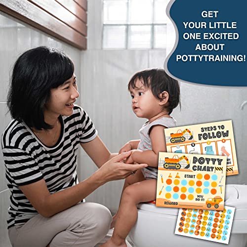 Foosproea Construction Potty Training Reward Chart with Stickers, Dump Truck Themed Behavior Chart for Kids, Toilet Training Chart for Boys Girls (08) - Image 5
