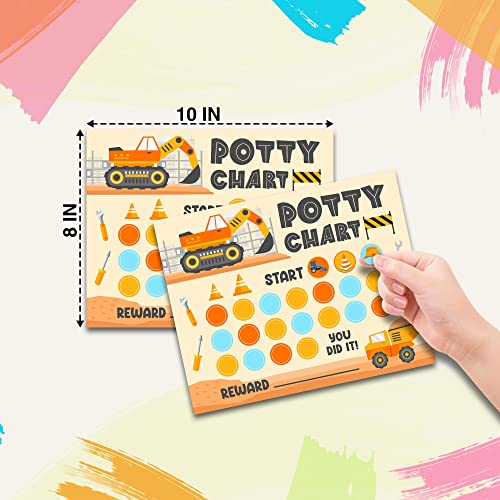 Foosproea Construction Potty Training Reward Chart with Stickers, Dump Truck Themed Behavior Chart for Kids, Toilet Training Chart for Boys Girls (08) - Image 3