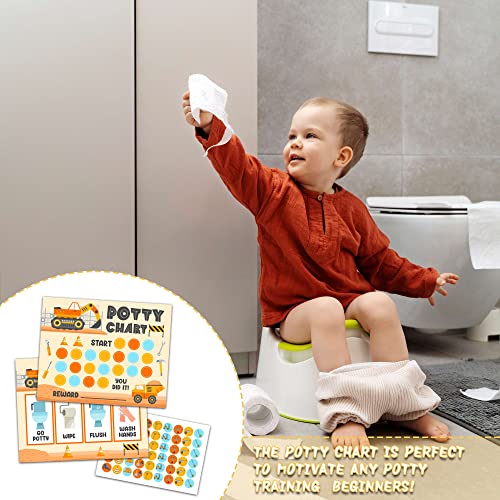 Foosproea Construction Potty Training Reward Chart with Stickers, Dump Truck Themed Behavior Chart for Kids, Toilet Training Chart for Boys Girls (08) - Image 4