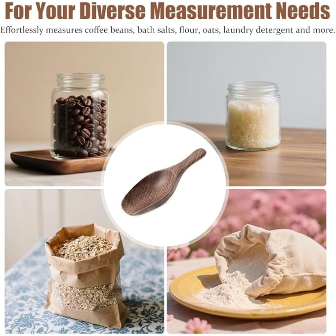 ريحني ملعقة قهوة بالجوز الأسود للقهوة المطحونة، أملاح استحمام الشاي السائبة ملعقة طعام 15 مل، أداة متعددة الأغراض لتنظيف الجرار، علب القهوة، ملحقات تحضير القهوة 1 قطعة. - Image 5