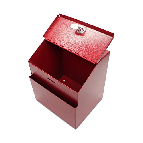 FixtureDisplays® Red Suggestion Metal Donation Key Drop Box Express Checkout Comments sales lead box 11118-RED-FBA - Image 3