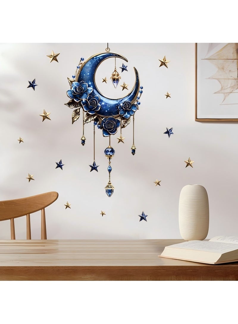 Beauenty Festival moon lantern decoration stickers star glass stickers wall stickers 60*40cm - Image 3