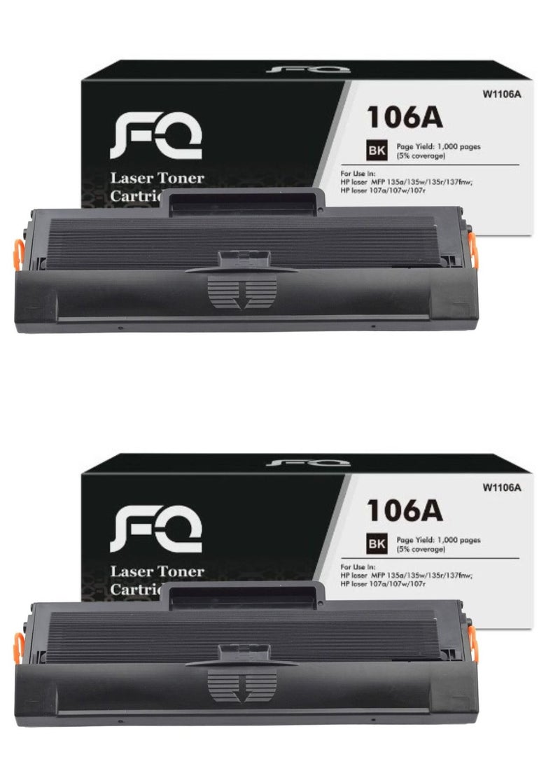 أف كيو حبتين حبر طابعة ليزر 106A)  W1106A) متوافق مع  107a 107r 107w MFP 135a 135r 135w MFP 135wg 137fnw 137fطابعات اتش بي - Image 1