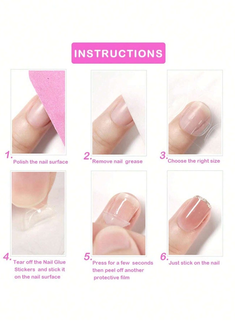 600 قطعة لاصق للأظافر بطرفين لصق الأظافر الهلامية مزدوجة الجانبين، عبوة جل لاصق للأظافر ملصق لاصق للأظافر بطرفين حبيبات لاصقة للأظافر لحماية الأظافر (شفاف) - Image 4