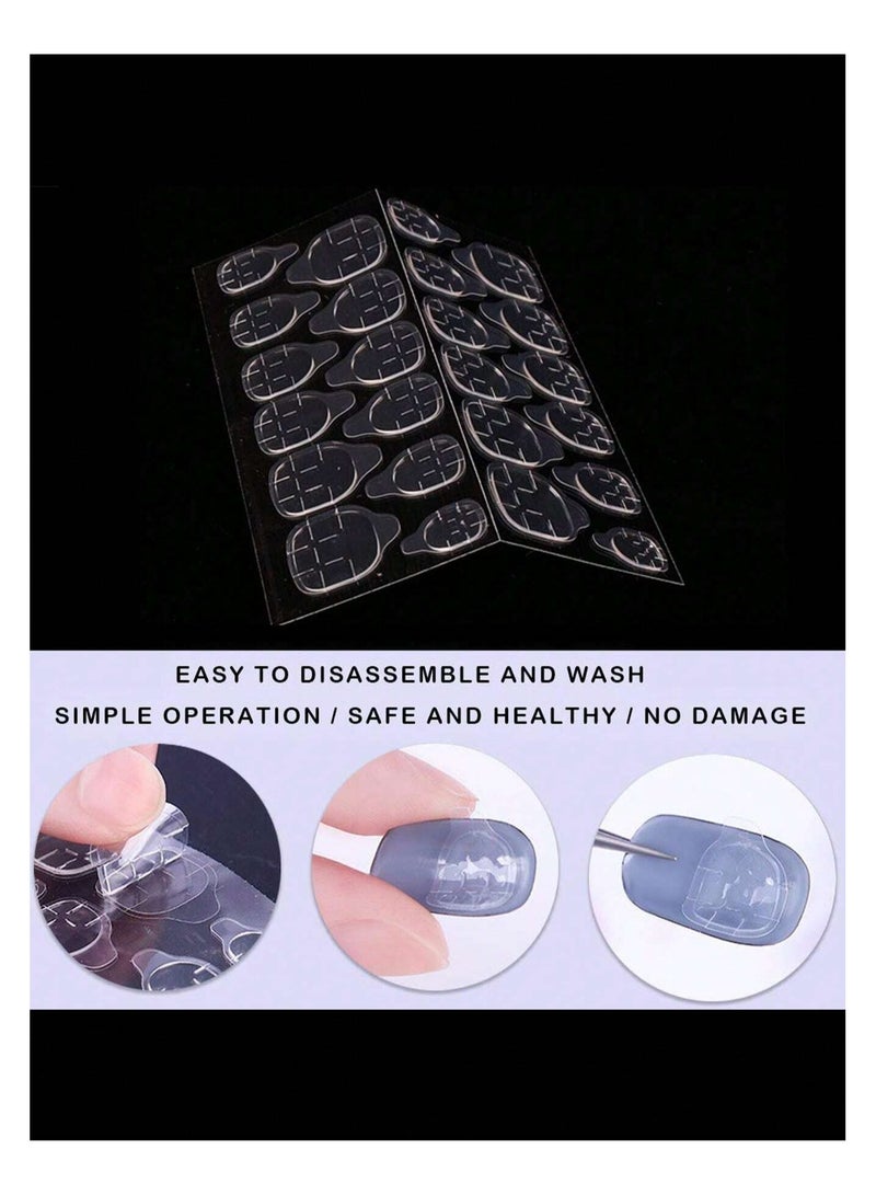 600 قطعة لاصق للأظافر بطرفين لصق الأظافر الهلامية مزدوجة الجانبين، عبوة جل لاصق للأظافر ملصق لاصق للأظافر بطرفين حبيبات لاصقة للأظافر لحماية الأظافر (شفاف) - Image 2