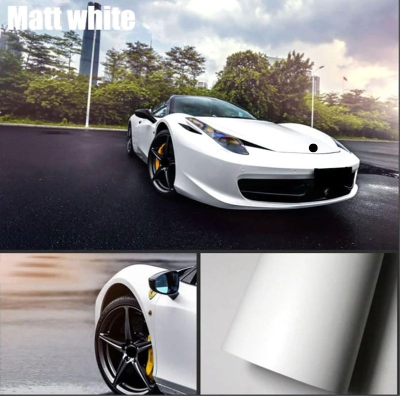 COSMOS STAR™ Vinyl Wrap Sheet for Car & Bike Self Adhesive Wrap Sticker and Decal Roll Film for Auto Vehicle Motorcycle (2 Feet by 4 Feet, White mat wrap) - Image 3