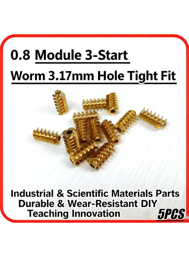 5pcs 0 8 Modular 3 Head Brass Worm Gear With 3 12mm Hole Durable Wear Resistant - Image 1