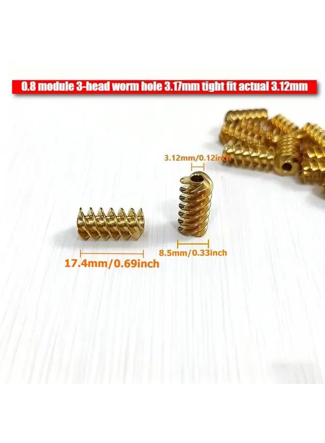 5pcs 0 8 Modular 3 Head Brass Worm Gear With 3 12mm Hole Durable Wear Resistant - Image 2